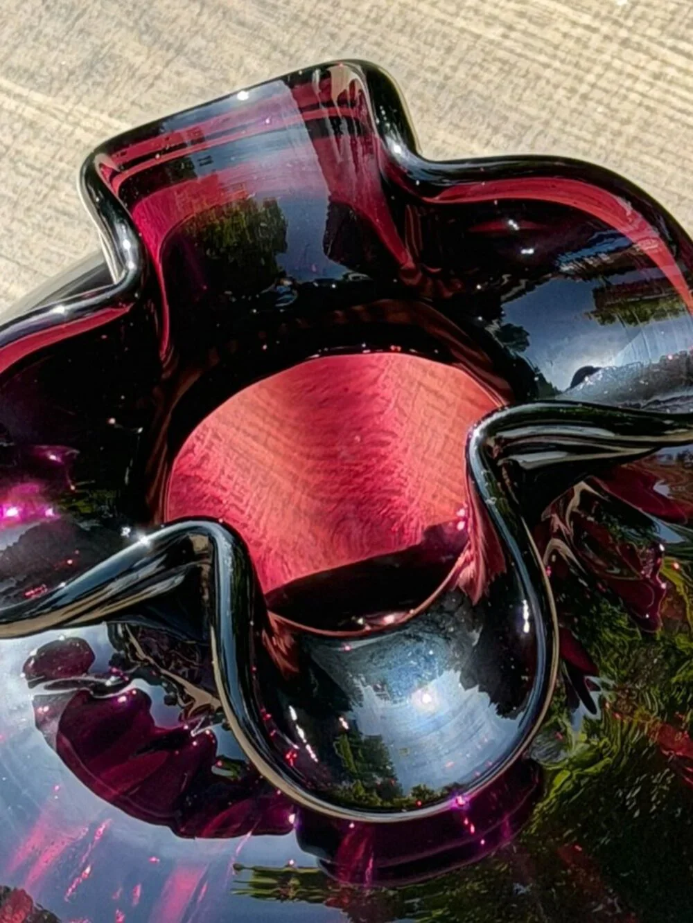 Vintage Amethyst Purple Hand Blown Art Glass 7